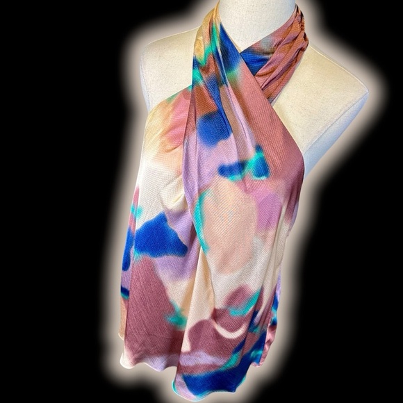 NWT Tanya Taylor ‘Mona’ Abstract Print Halter Top in “Cream Multi” Size Medium - Picture 16 of 16